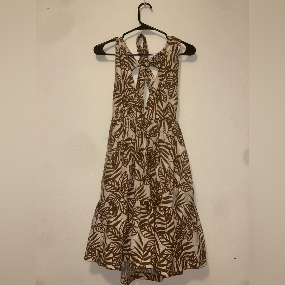 House of Harlow 1960 Brown and Cream Backless Dress